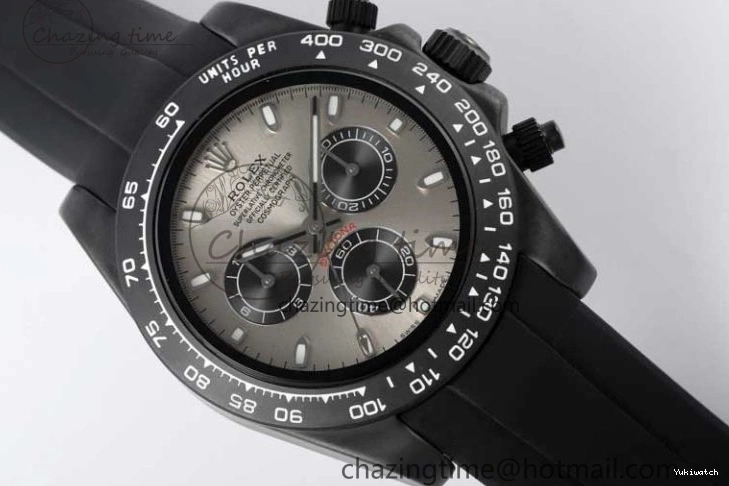 Black Black Rubber Strap on A7750 Best Daytona Ceramic Pusher Black 5GF Edition Dial Gray 0825